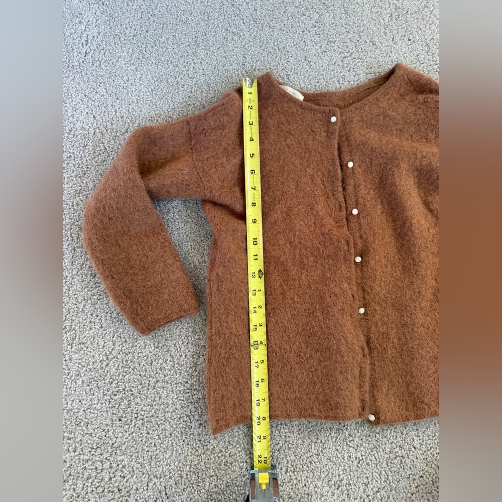Sezane Gaspard Button Cardigan in Chestnut Brown - Picture 8 of 10
